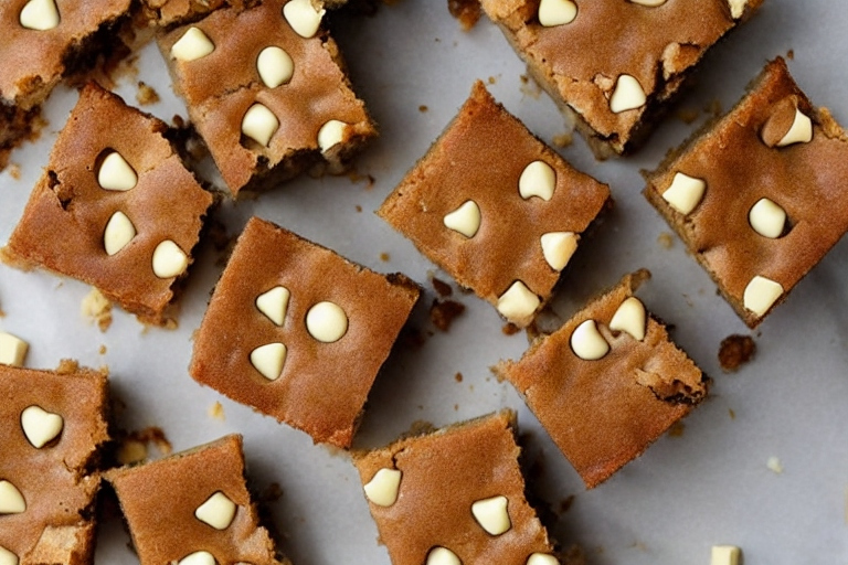 Warm Brown Butter Blondies with White Chocolate Chunks